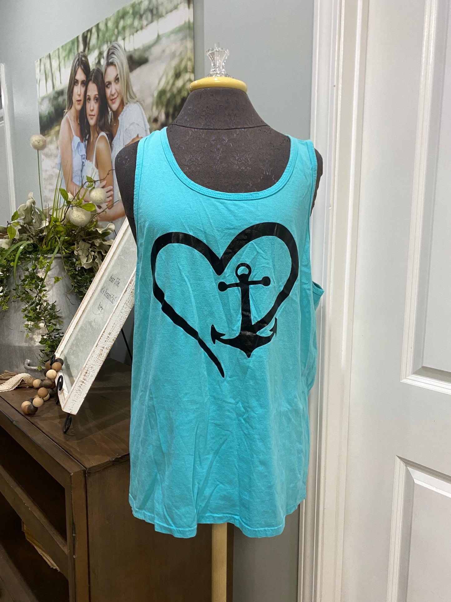 Womens Heart Tank Large