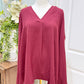 Womens Cotton Bleu Maroon Blouse XL EUC