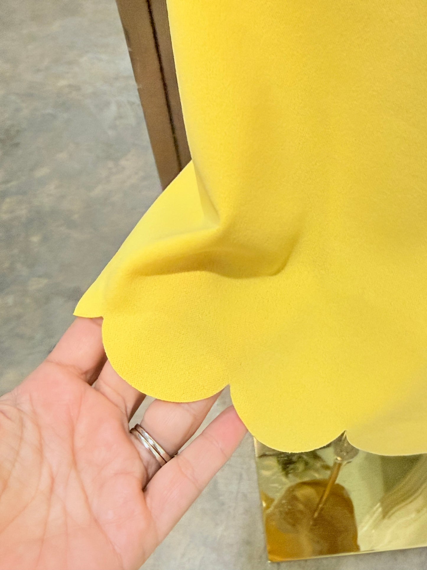 Womens Jodifl Scalloped Yellow Blouse Medium EUC