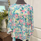Womens Andree Floral Ruffle Sleeve Blouse Large EUC