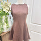 Womens Brown Suede Midi Dress Small EUC