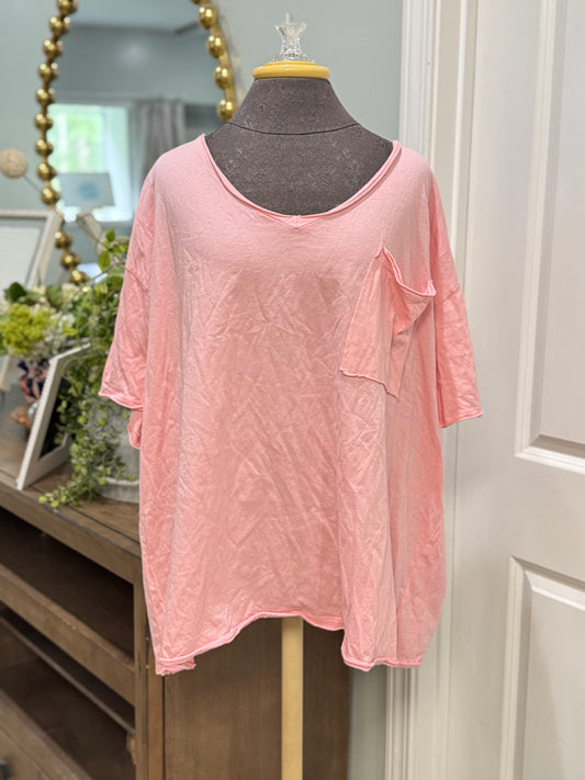 Womens Pink Zenana Tshirt Large EUC