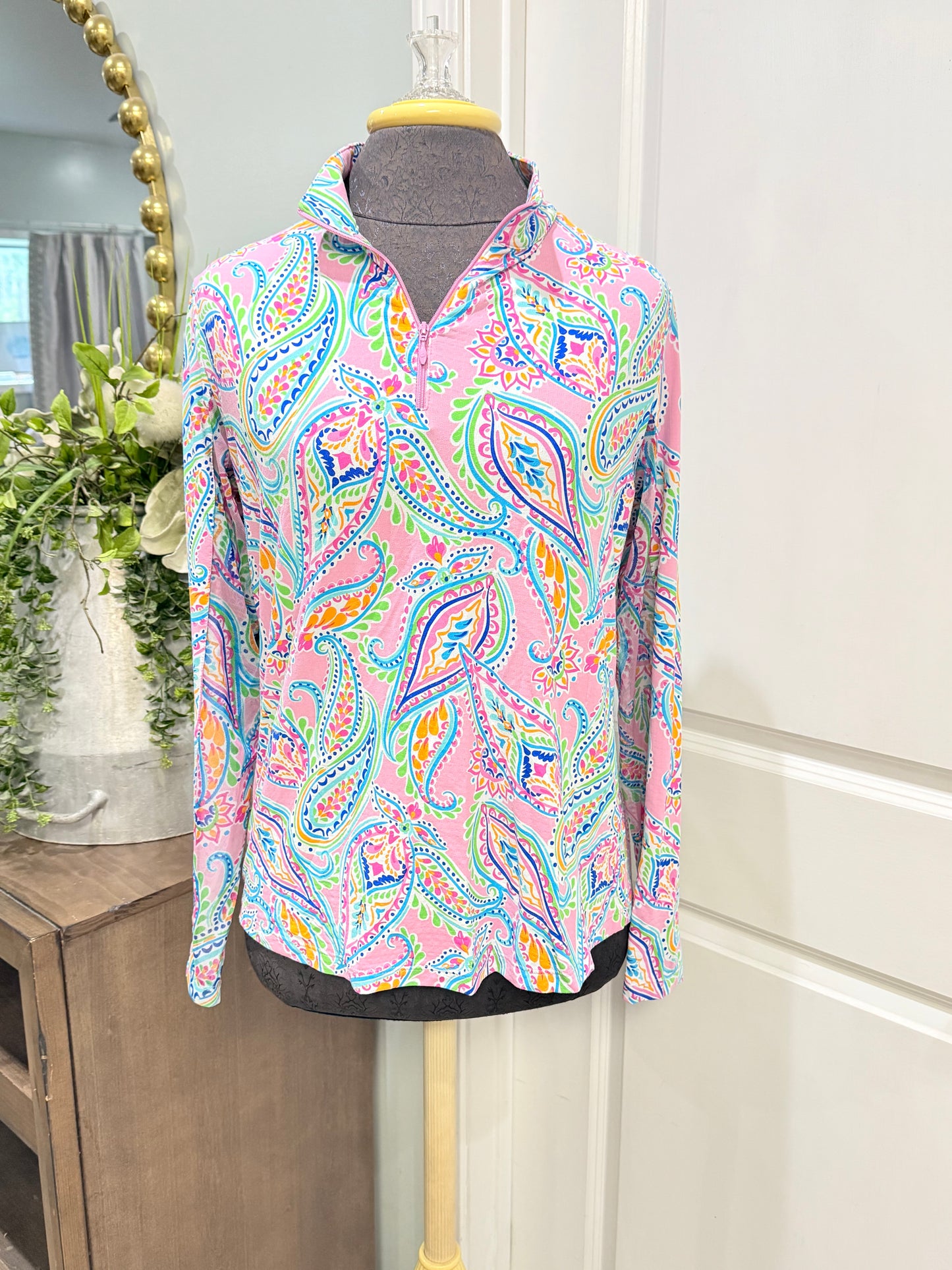 Womens IBKUL Golf 1/4 Zip Large EUC