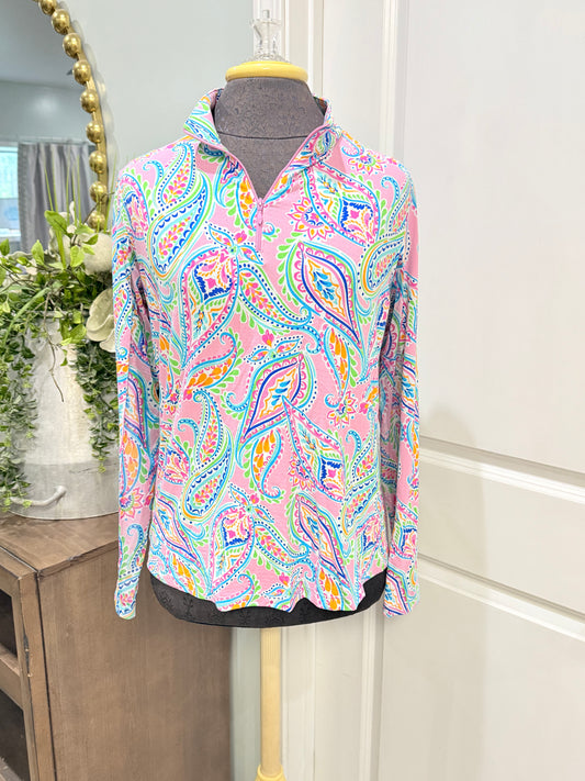 Womens IBKUL Golf 1/4 Zip Large EUC