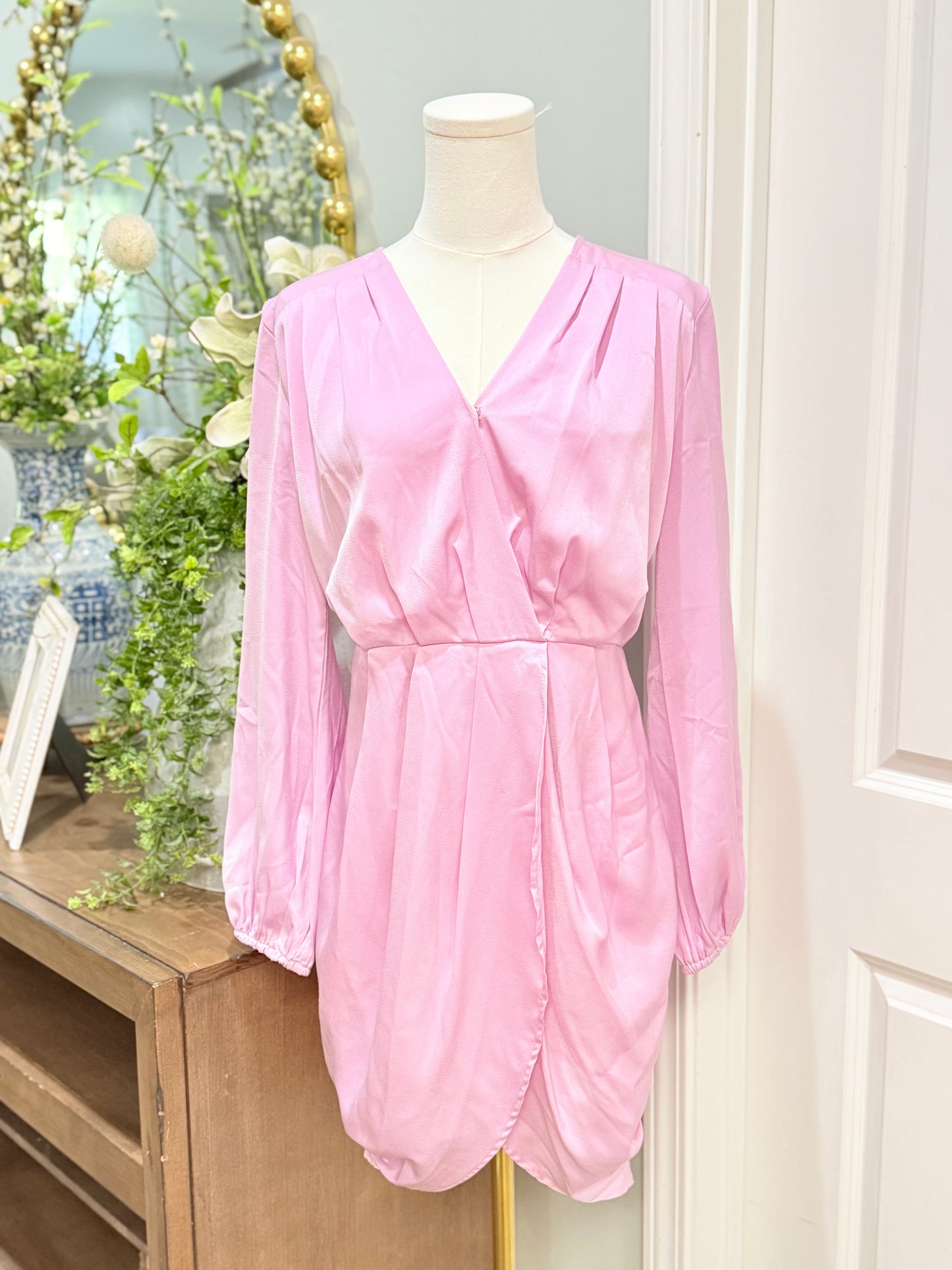Womens Entro Lavender Satin Dress Medium EUC
