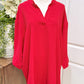 Womens Entro Red Blouse 1X EUC