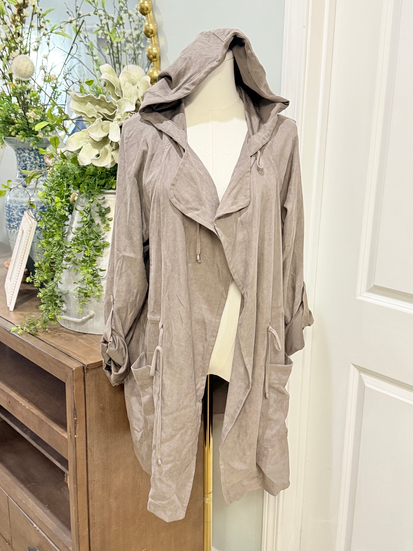 Womens Lightweight Taupe Jacket 1X EUC
