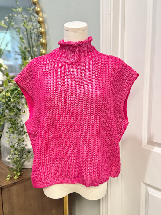 Womens She+Sky Sleeveless Sweater Blouse Large EUC