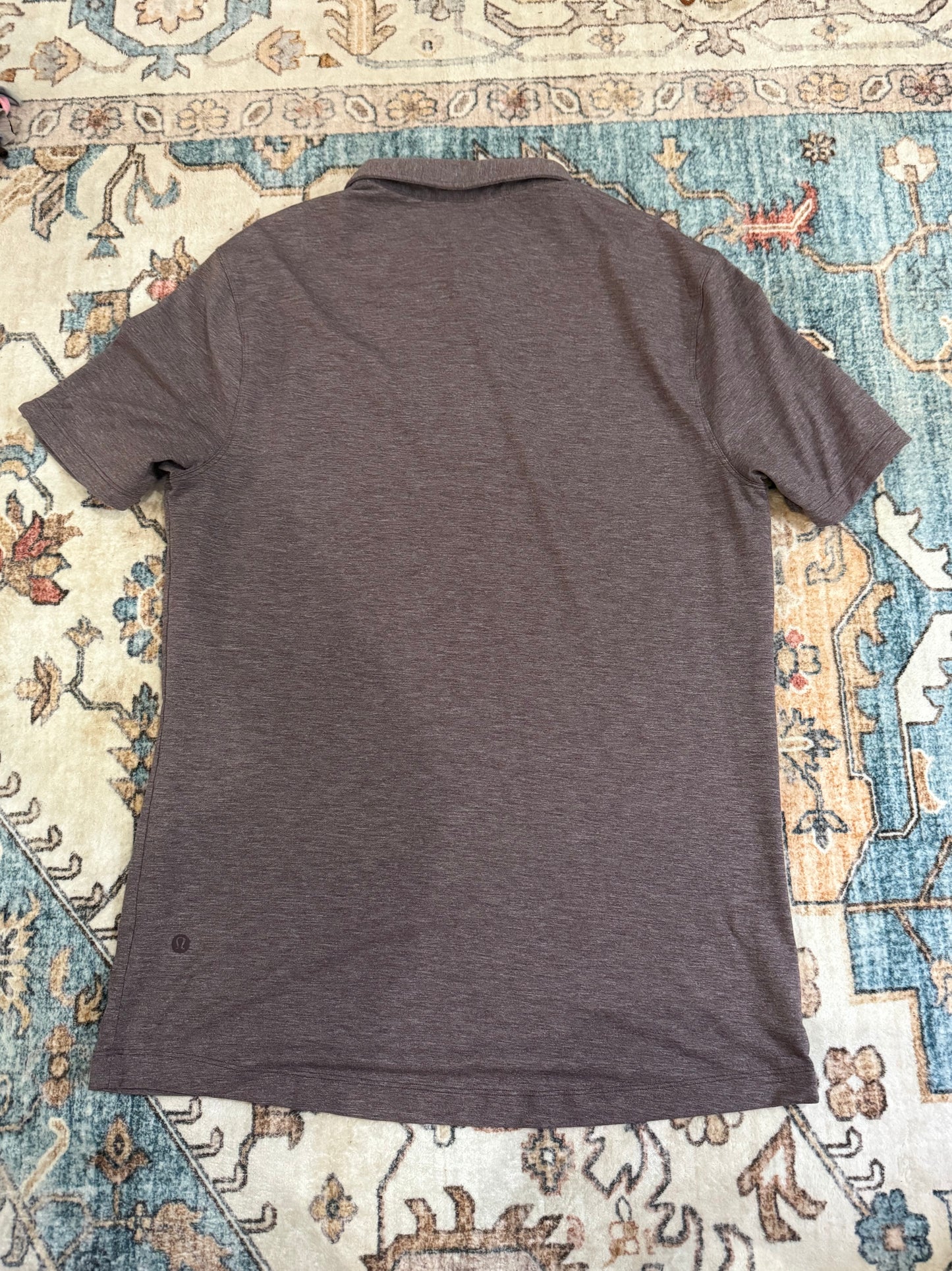 Mens Brown Lululemon Collard Polo Size Medium EUC