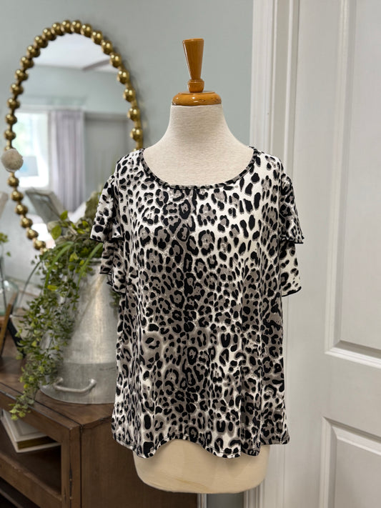Womens Leopard Blouse Size 1X