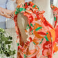 Womens Entro Floral Flutter Sleeve Blouse Large EUC