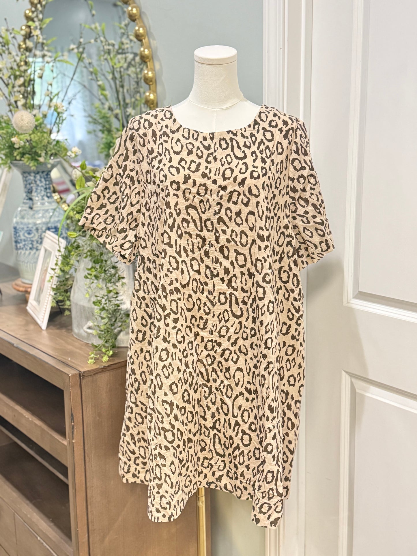 Womens Leopard Dress 1X NWOT