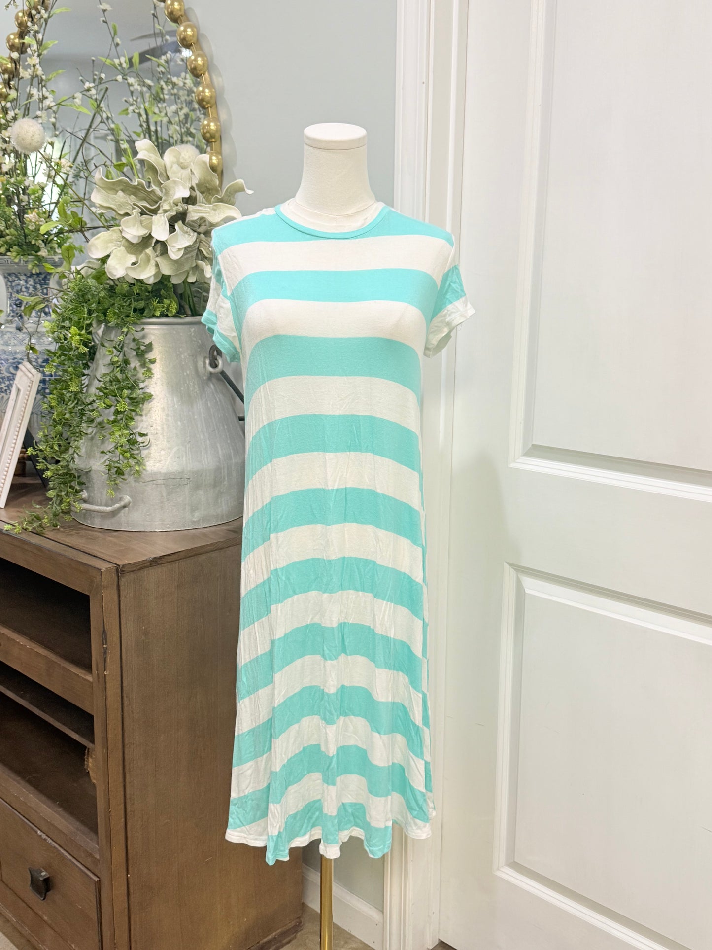 Womens Reborn J Stripe Tshirt Dress Medium EUC
