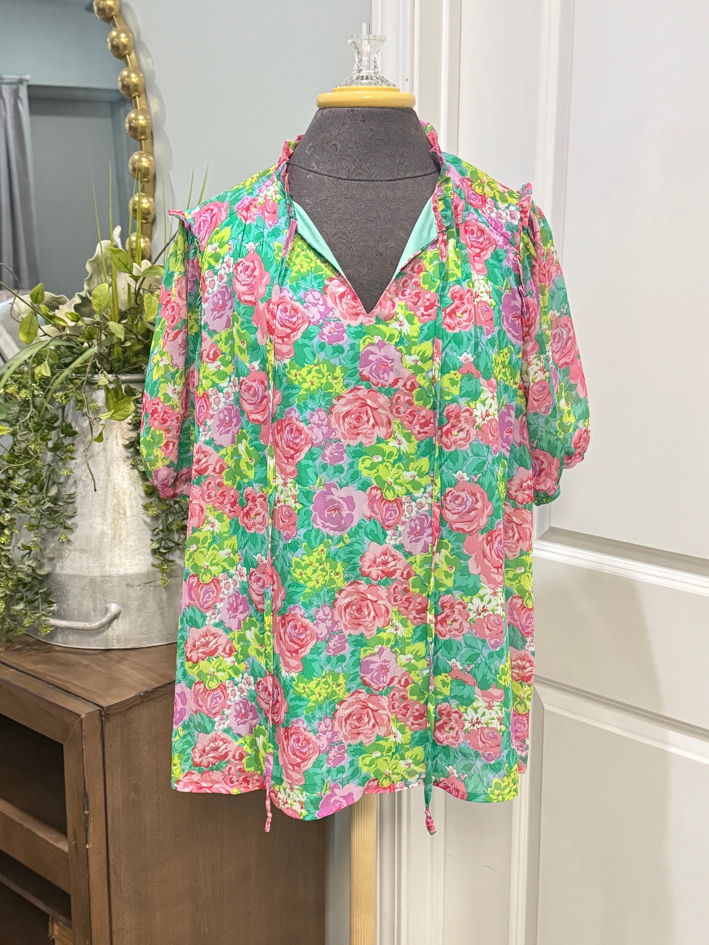 Womens Jodifl Floral Blouse Large EUC