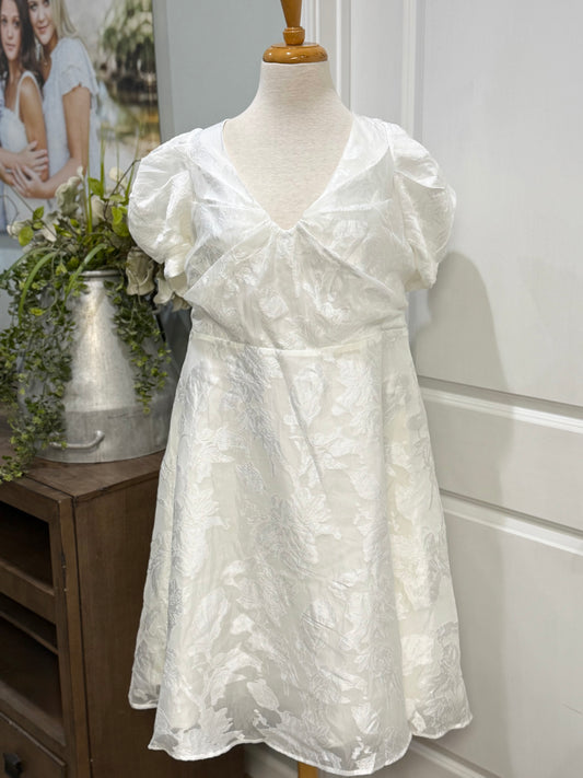 Womens White Puff Sleeve Bridal Dress Size 3XL NWT