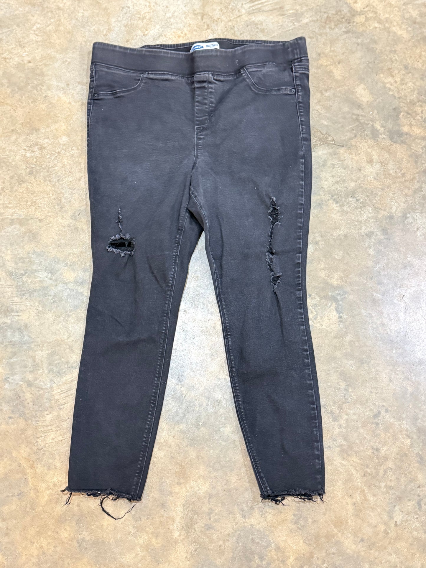 Womens Old Navy Black Pull On Jeans 18