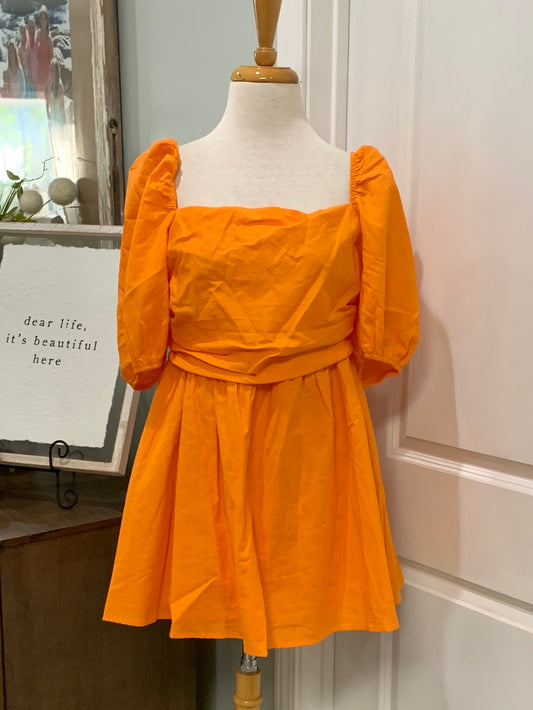 Womens Orange Puffy Dress Size 10