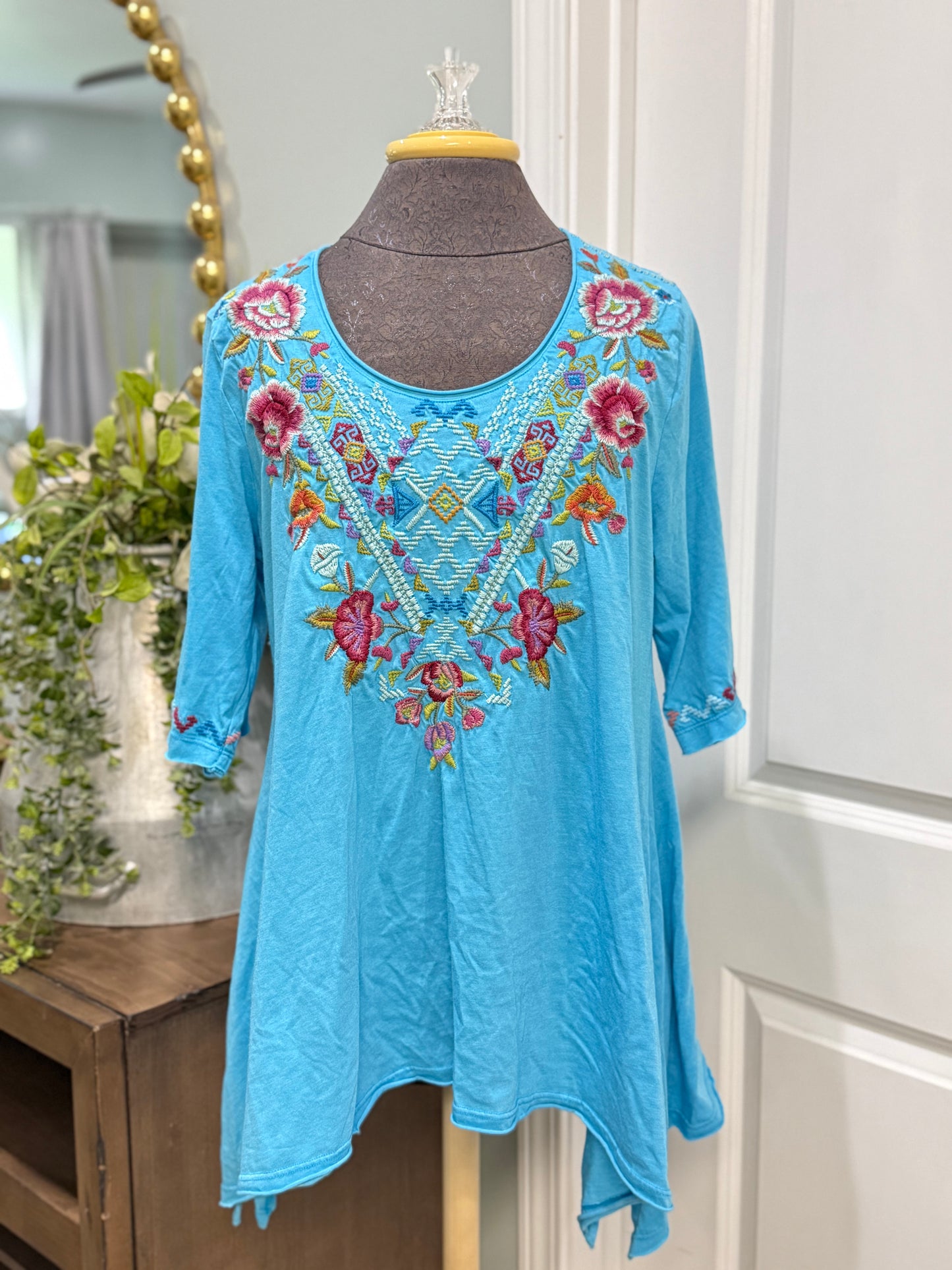 Womens Johnny Was Sharkbte Tunic Size Large EUC