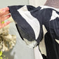 Womens B&W Flutter Sleeve Maxi Dress Small