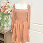 Womens Orange Smocked Bubble Dress XL NWT