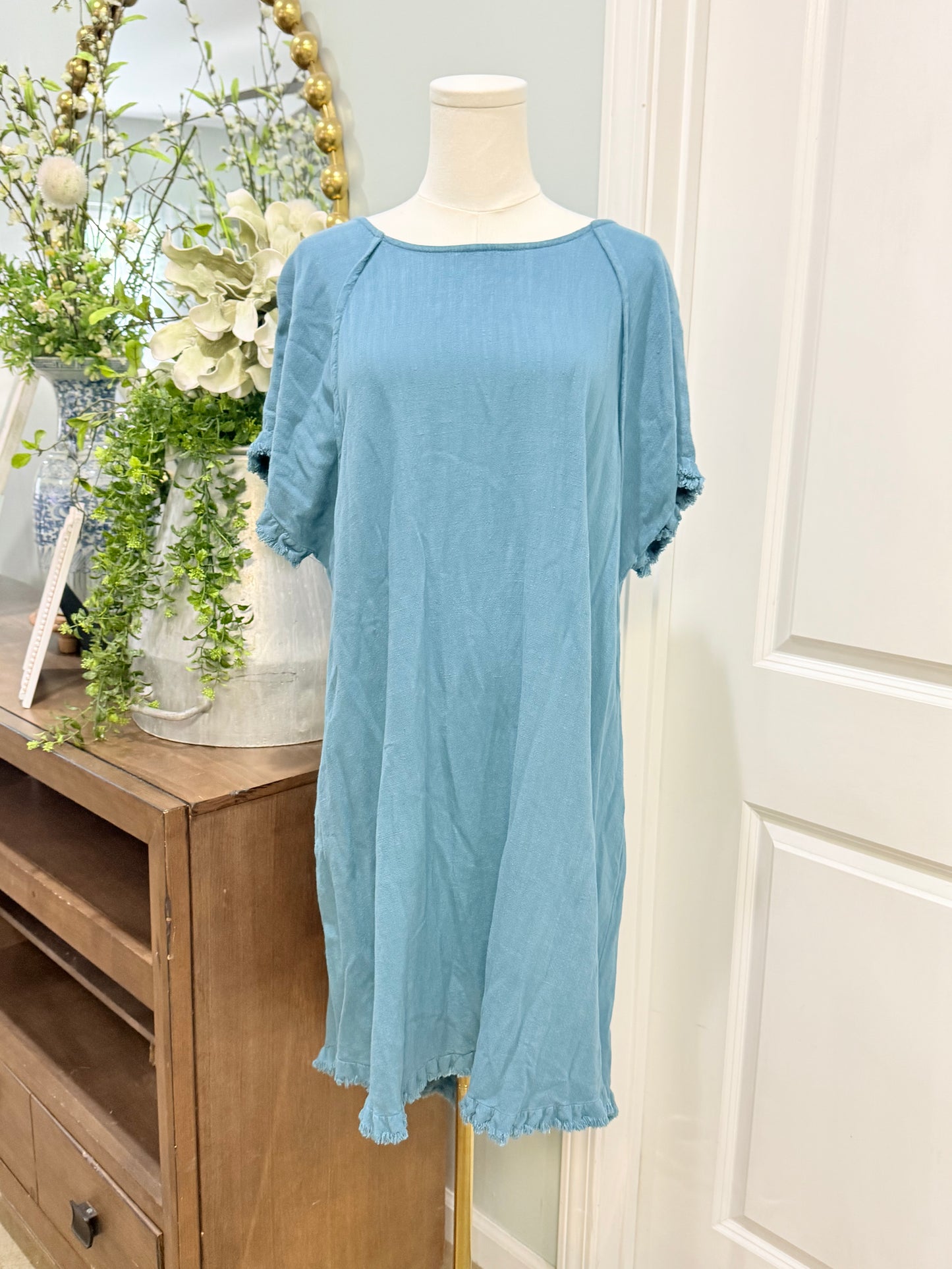 Womens Umgee Linen Dress Large EUC