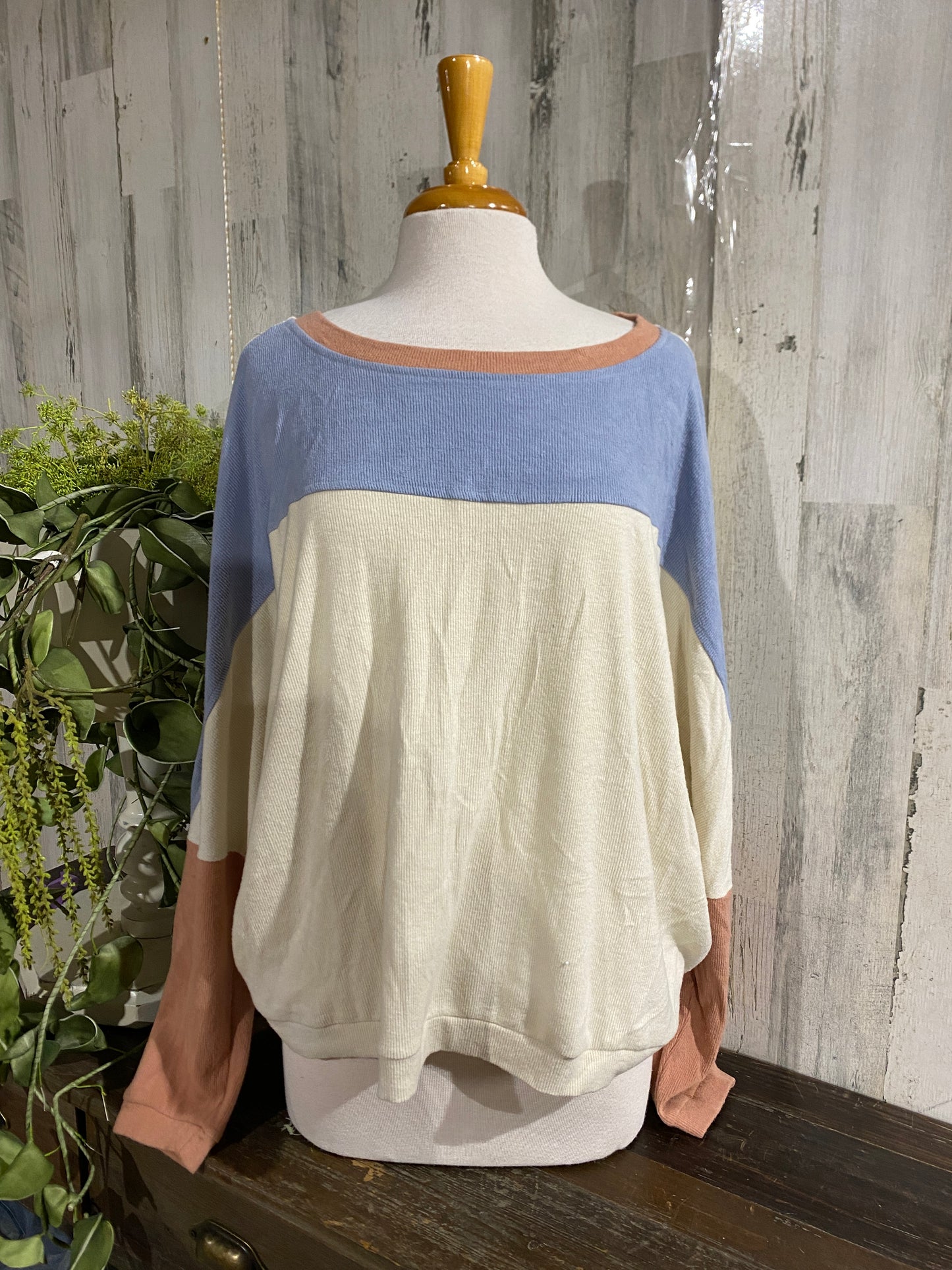 Womens Listcle Ribbed Top Large