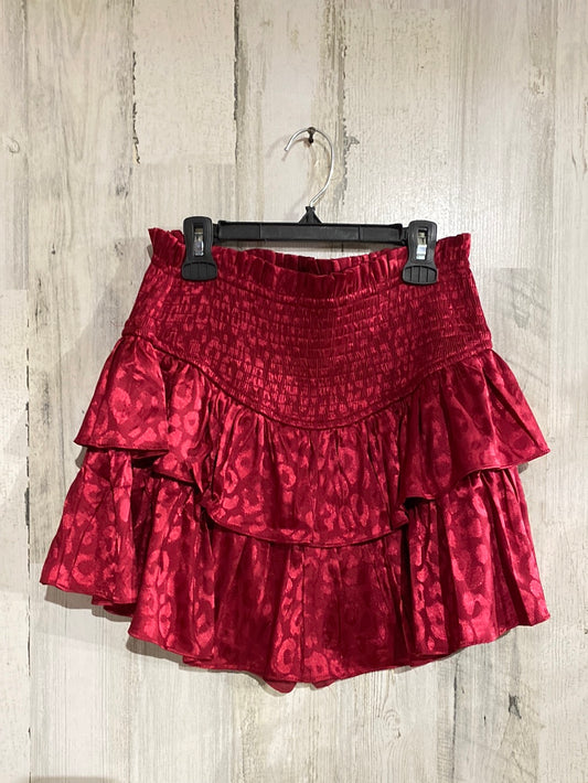 Womens Red Leopard Skirt Size Medium