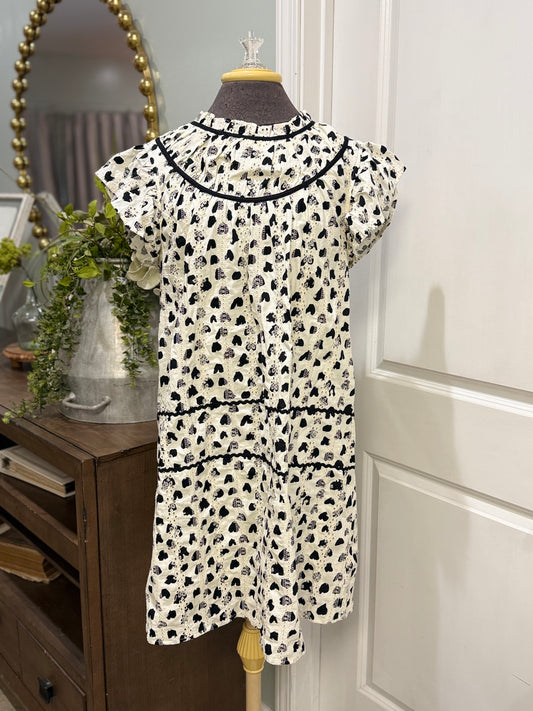 Womens Voy B&W Eyelet Dress Large