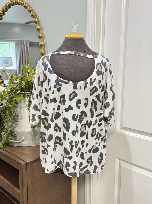 Womens Phil Love Leopard Blouse Large EUC