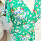 Womens Loft Green Floral Midi Dress 4 Petite EUC