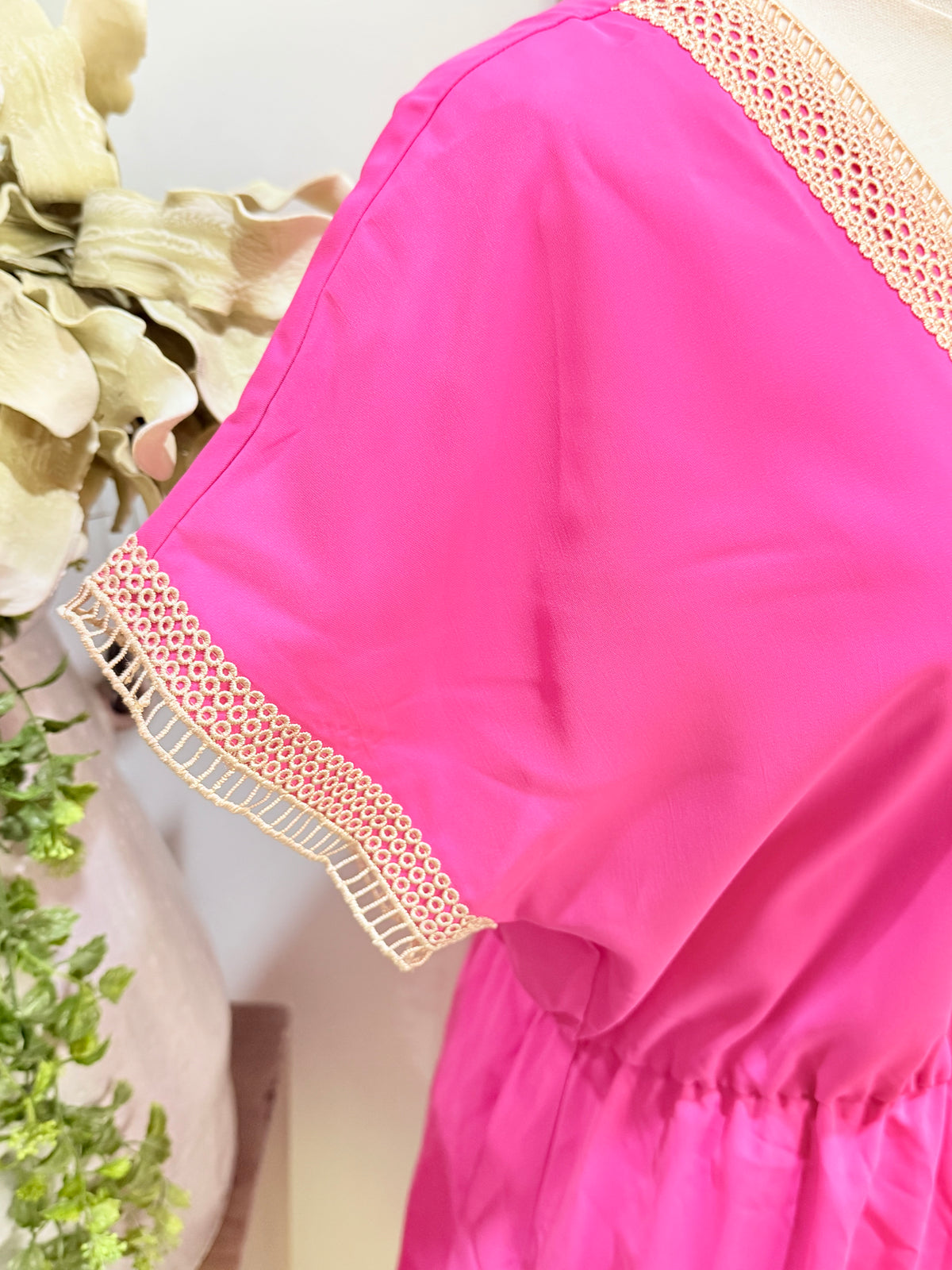 Womens Pretty Garden Pink Midi Dress Small EUC