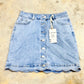 Womens Charlie B Denim Scalloped Skirt Size 2 NWT