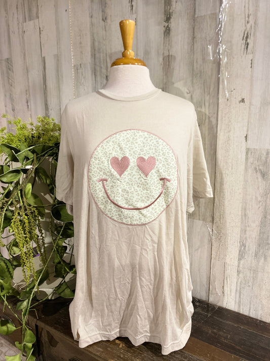 Womens Bella Canvas Embroidered Smilley Top 2XL