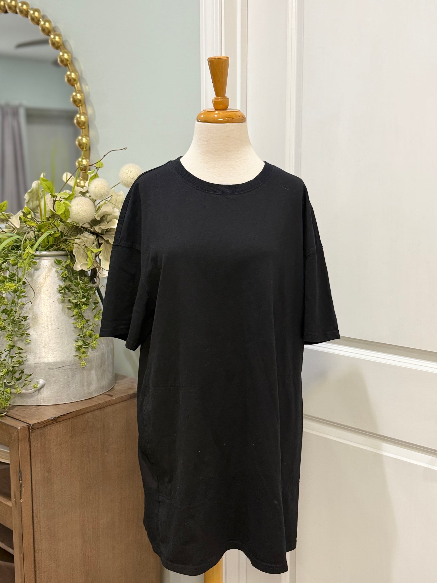 Womens Black Tshirt Dress Size Large