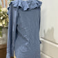 Womens Entro Ruffle Collar Blouse Size Large