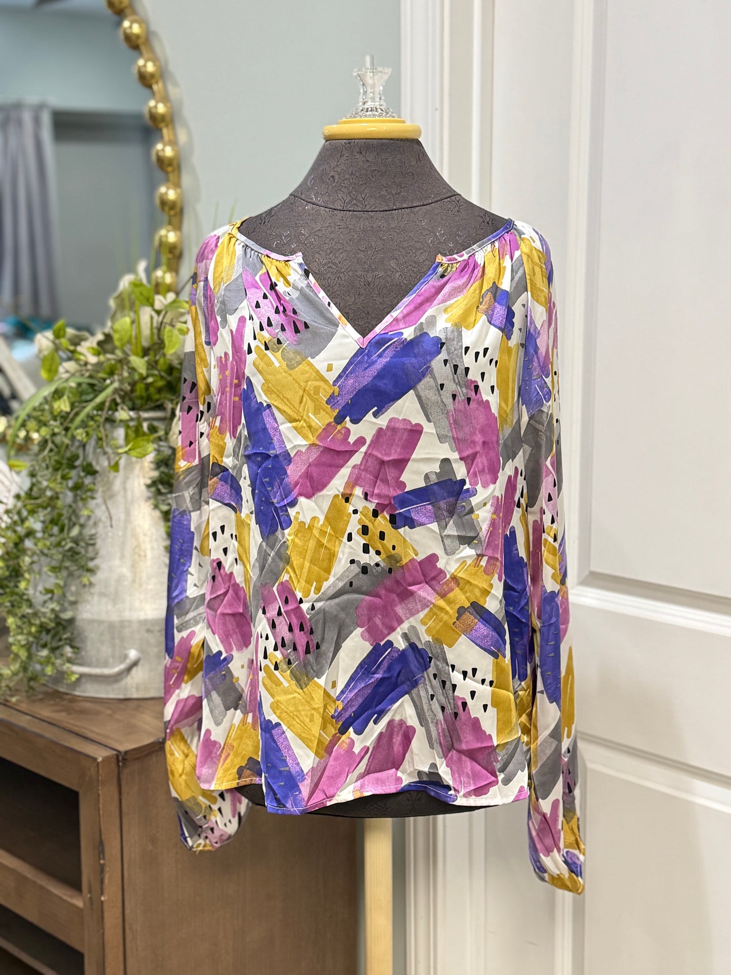 Womens Emily Wonder Satin Blouse Medium EUC
