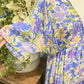 Womens Entro Lavender F;oral Maxi Dress Large EUC