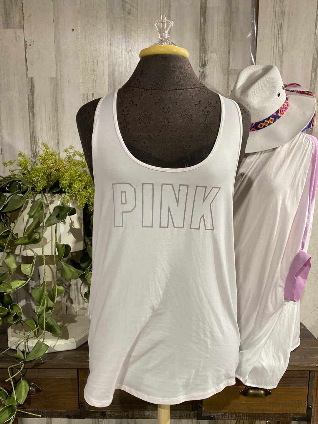 Womens VS Pink Tank Medium MARKDOWN