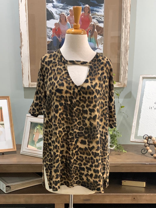 Womens Leopard Promesa Blouse Size Large