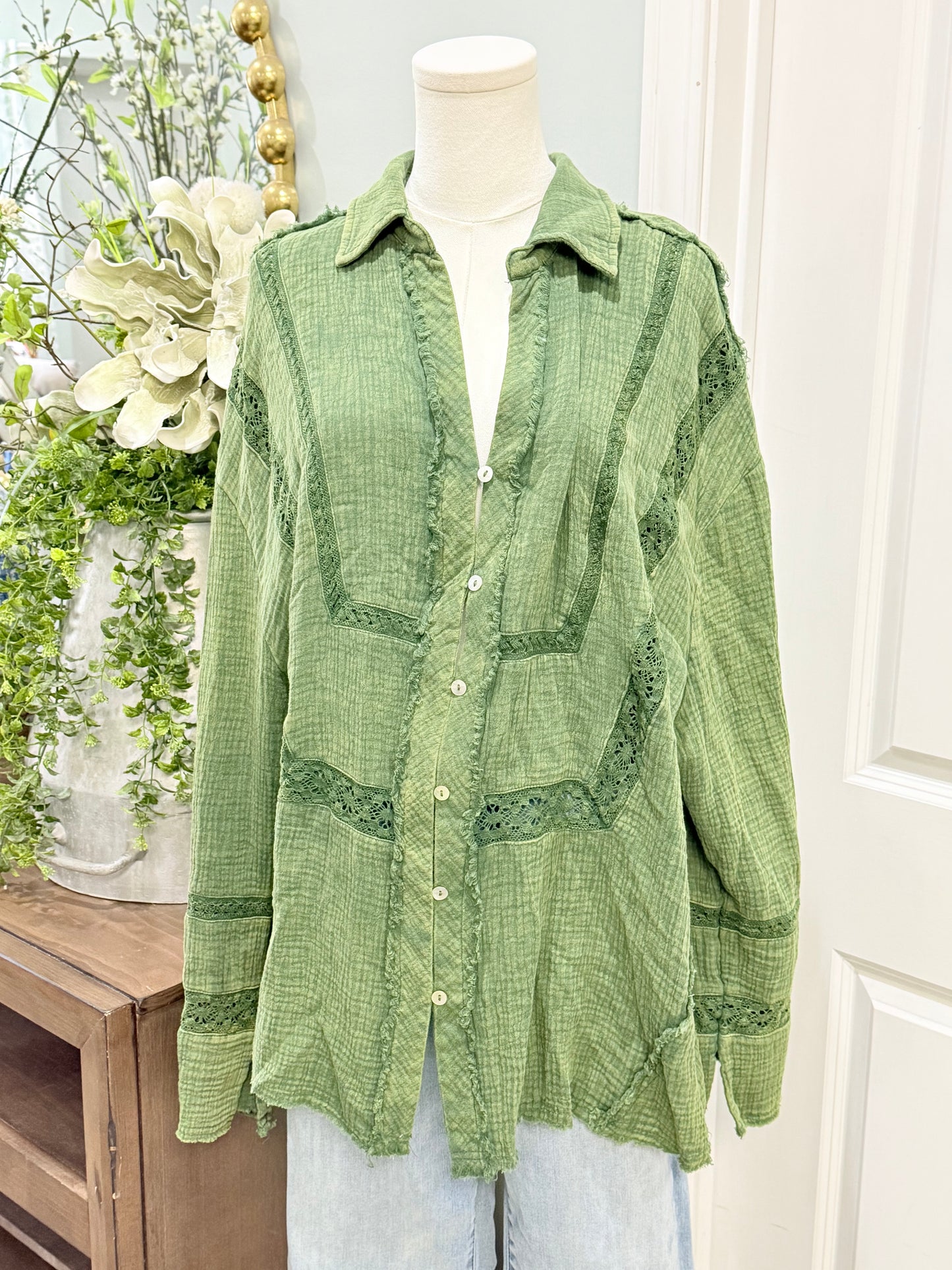 Womens Sewn+Seen Blouse Large EUC