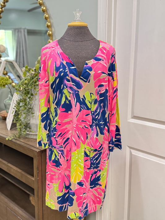 Womens Lily Pulitzer 3/4 Sleeve Midi Dress Medium