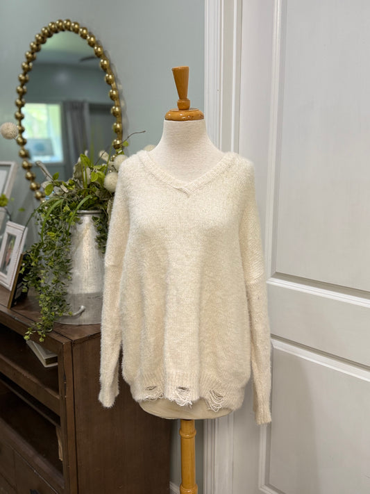 Womens She+Sky Fuzzy Sweater Size XL