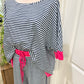 Womens Stripe 2pc Pant Set 0XL