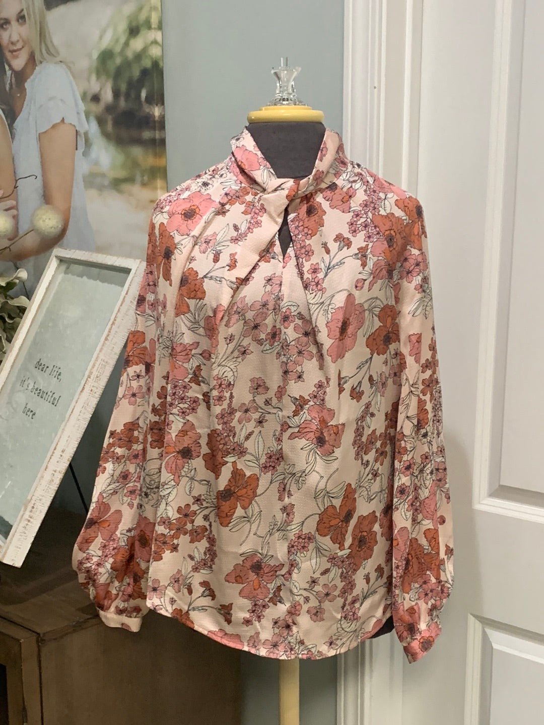 Womens Liz Claiborne Floral Blouse Size Medium