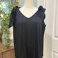 Womens Black Sleeveless Blouse XL EUC