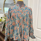 Womens EE:Some Floral Button Down Blouse Small EUC