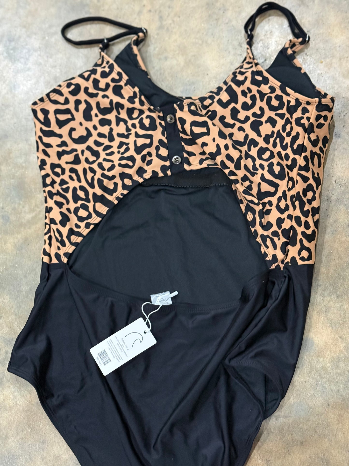 Womens Coral Reef Leopard One Piece Swimsuit Large NWT