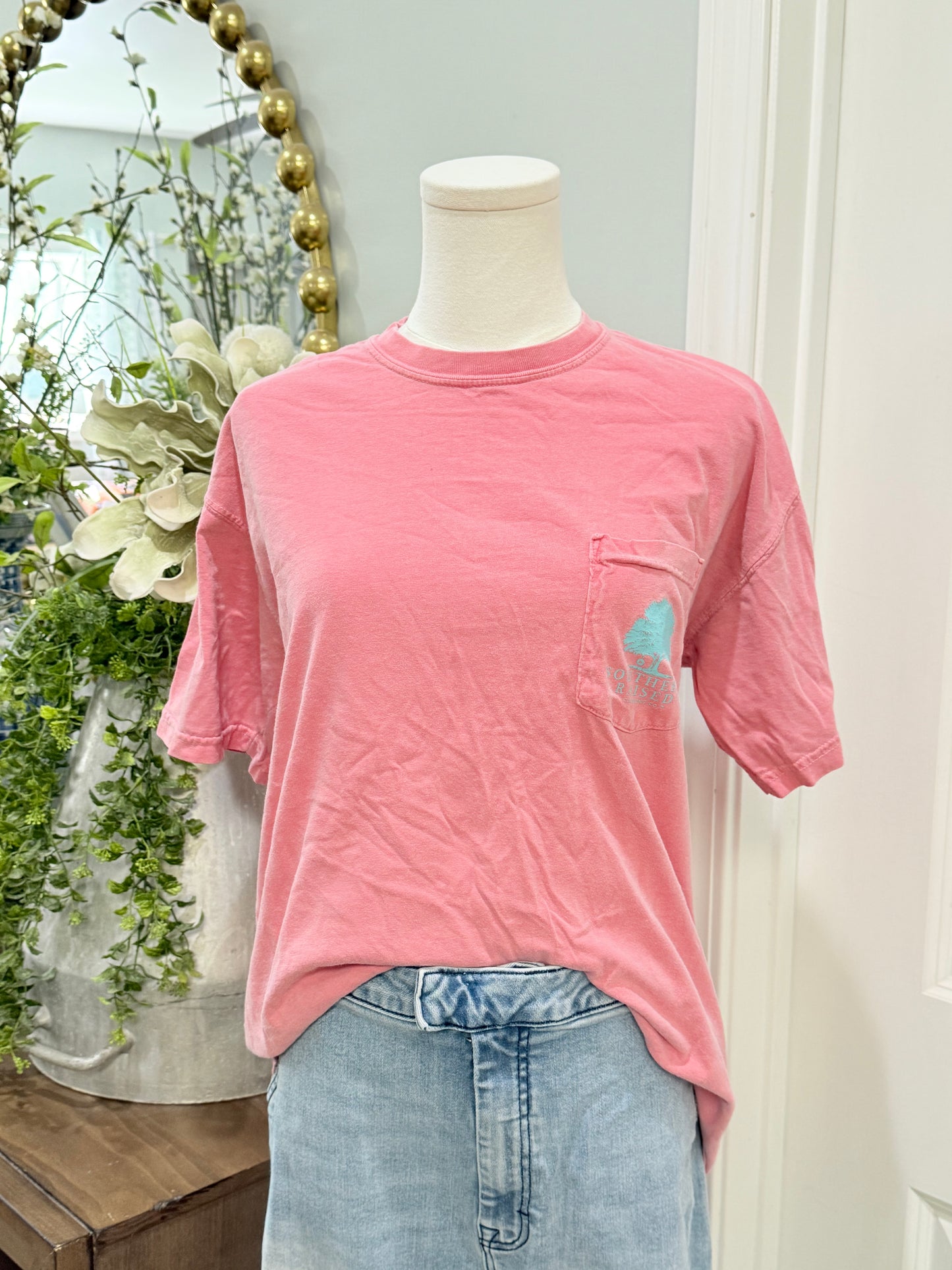 Womens Southern Raised Comfort Color Tee Medium EUC