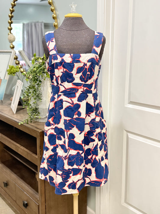 Womens Denim Floral Dress Size 10 EUC