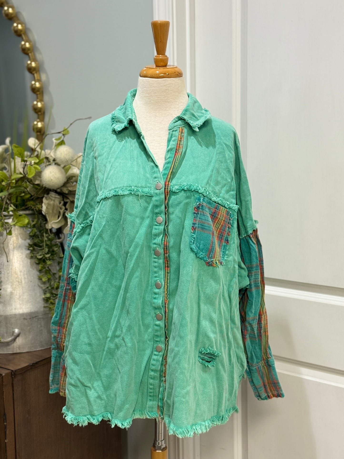 Womens POL Denim Button Down Size 2XL